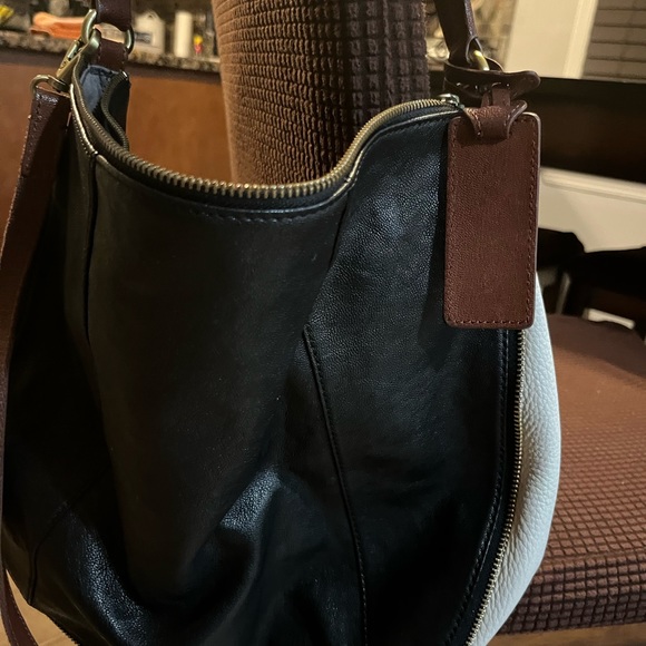 Fossil black and white Hobo leather bag - Picture 2 of 5